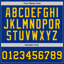 Load image into Gallery viewer, Custom Royal Gold-Black Authentic Throwback Basketball Jersey
