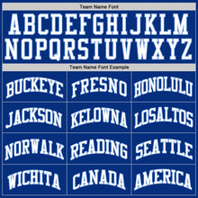 Load image into Gallery viewer, Custom Royal White-Light Blue Authentic Throwback Basketball Jersey
