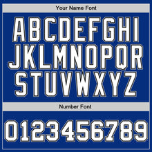 Load image into Gallery viewer, Custom Royal White-Black Authentic Throwback Basketball Jersey
