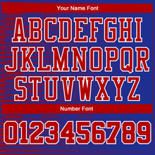 Load image into Gallery viewer, Custom Royal Red-White Round Neck Sublimation Basketball Suit Jersey
