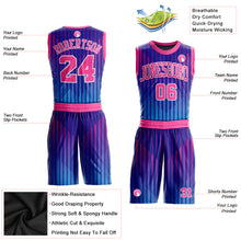 Load image into Gallery viewer, Custom Royal Pink-White Round Neck Sublimation Basketball Suit Jersey

