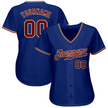 Load image into Gallery viewer, Custom Royal Crimson-City Cream Authentic Baseball Jersey
