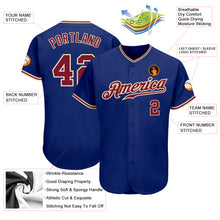Load image into Gallery viewer, Custom Royal Crimson-City Cream Authentic Baseball Jersey
