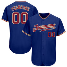 Load image into Gallery viewer, Custom Royal Crimson-City Cream Authentic Baseball Jersey
