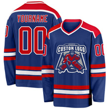 Load image into Gallery viewer, Custom Royal Red-White Hockey Jersey
