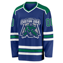 Load image into Gallery viewer, Custom Royal Kelly Green-White Hockey Jersey
