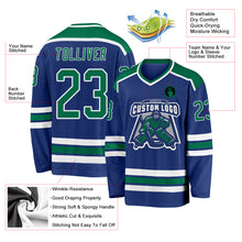 Load image into Gallery viewer, Custom Royal Kelly Green-White Hockey Jersey
