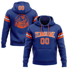 Load image into Gallery viewer, Custom Stitched Royal Orange-White Football Pullover Sweatshirt Hoodie
