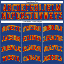 Load image into Gallery viewer, Custom Royal Red-Gold Authentic Throwback Basketball Jersey
