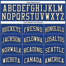 Load image into Gallery viewer, Custom Royal Black-Cream Authentic Throwback Basketball Jersey

