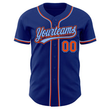 Load image into Gallery viewer, Custom Royal Orange-Light Blue Authentic Baseball Jersey
