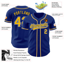 Load image into Gallery viewer, Custom Royal Gold-White Authentic Baseball Jersey
