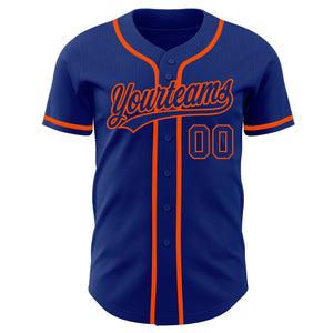 Custom Royal Royal-Orange Authentic Baseball Jersey