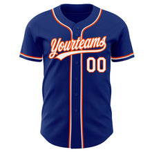 Load image into Gallery viewer, Custom Royal White-Orange Authentic Baseball Jersey
