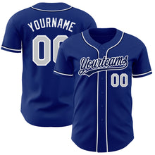 Load image into Gallery viewer, Custom Royal Gray-White Authentic Baseball Jersey
