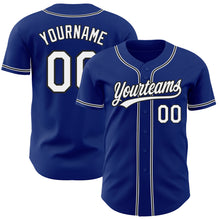 Load image into Gallery viewer, Custom Royal White-Black Authentic Baseball Jersey
