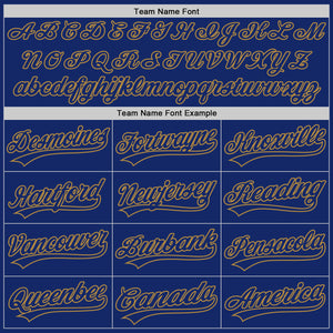 Custom Royal Royal-Old Gold Authentic Baseball Jersey