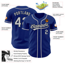 Load image into Gallery viewer, Custom Royal Gray-Black Authentic Baseball Jersey
