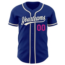 Load image into Gallery viewer, Custom Royal Cream-Hot Pink Authentic Baseball Jersey
