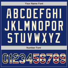 Load image into Gallery viewer, Custom Royal Vintage USA Flag-Cream Authentic Baseball Jersey
