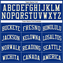 Load image into Gallery viewer, Custom Royal Cream Authentic Throwback Basketball Jersey
