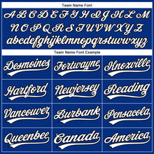 Load image into Gallery viewer, Custom Royal White Pinstripe Black Authentic Baseball Jersey
