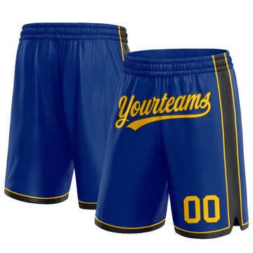Custom Royal Yellow-Black Authentic Basketball Shorts