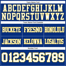 Load image into Gallery viewer, Custom Royal White-Yellow Authentic Football Jersey
