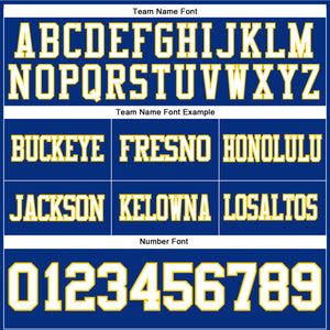 Custom Royal White-Yellow Authentic Football Jersey