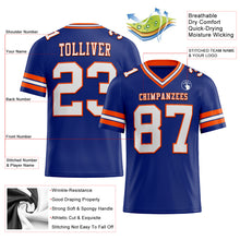 Load image into Gallery viewer, Custom Royal White-Orange Authentic Football Jersey
