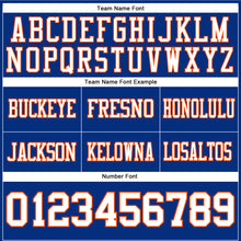 Load image into Gallery viewer, Custom Royal White-Orange Authentic Football Jersey
