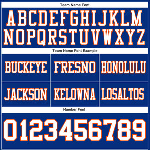 Custom Royal White-Orange Authentic Football Jersey