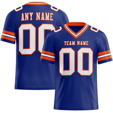 Load image into Gallery viewer, Custom Royal White-Orange Authentic Football Jersey
