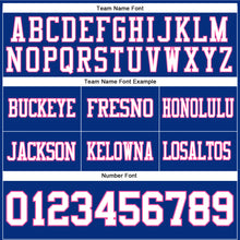 Load image into Gallery viewer, Custom Royal White-Pink Authentic Football Jersey
