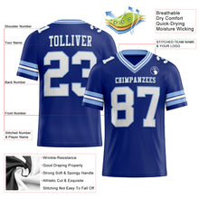 Load image into Gallery viewer, Custom Royal White-Light Blue Authentic Football Jersey
