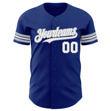 Load image into Gallery viewer, Custom Royal White-Gray Authentic Baseball Jersey
