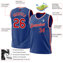 Load image into Gallery viewer, Custom Royal Red-White Authentic Throwback Basketball Jersey
