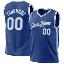 Load image into Gallery viewer, Custom Royal White-Light Blue Authentic Throwback Basketball Jersey
