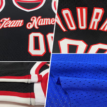 Load image into Gallery viewer, Custom Royal White-Black Authentic Throwback Basketball Jersey
