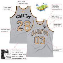 Load image into Gallery viewer, Custom Gray Old Gold-Black Authentic Throwback Basketball Jersey
