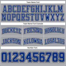 Load image into Gallery viewer, Custom Gray Black Pinstripe Royal-White Authentic Basketball Shorts
