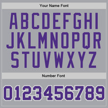 Load image into Gallery viewer, Custom Gray Purple-White Authentic Throwback Basketball Jersey
