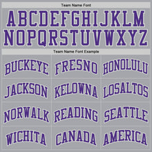 Load image into Gallery viewer, Custom Gray Purple-White Authentic Throwback Basketball Jersey
