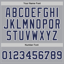 Load image into Gallery viewer, Custom Gray Navy-White Authentic Throwback Basketball Jersey
