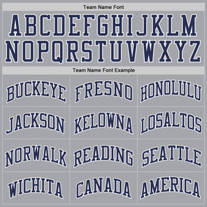 Custom Gray Navy-White Authentic Throwback Basketball Jersey