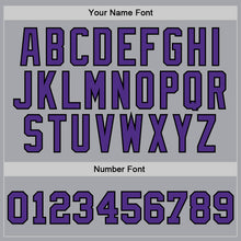 Load image into Gallery viewer, Custom Gray Purple-Black Authentic Throwback Basketball Jersey
