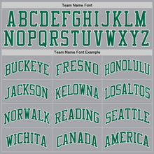 Load image into Gallery viewer, Custom Gray Kelly Green-White Authentic Throwback Basketball Jersey

