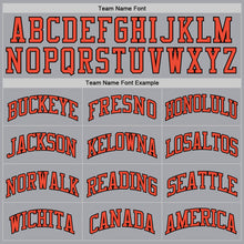 Load image into Gallery viewer, Custom Gray Orange-Black Authentic Throwback Basketball Jersey
