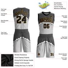 Load image into Gallery viewer, Custom Gray Black-Old Gold Round Neck Sublimation Basketball Suit Jersey
