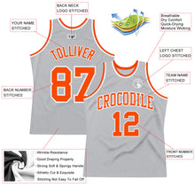 Load image into Gallery viewer, Custom Gray Orange-White Authentic Throwback Basketball Jersey
